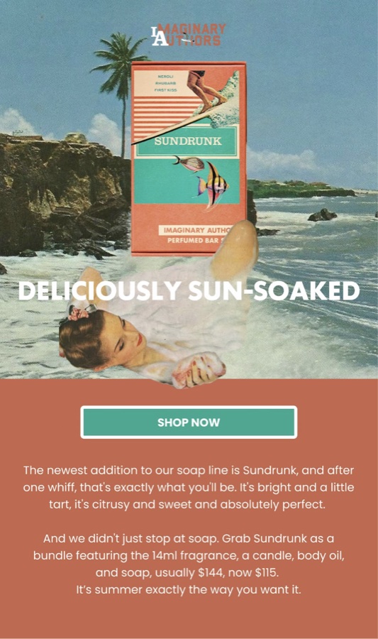 Imaginary Authors email for Sundrunk soap